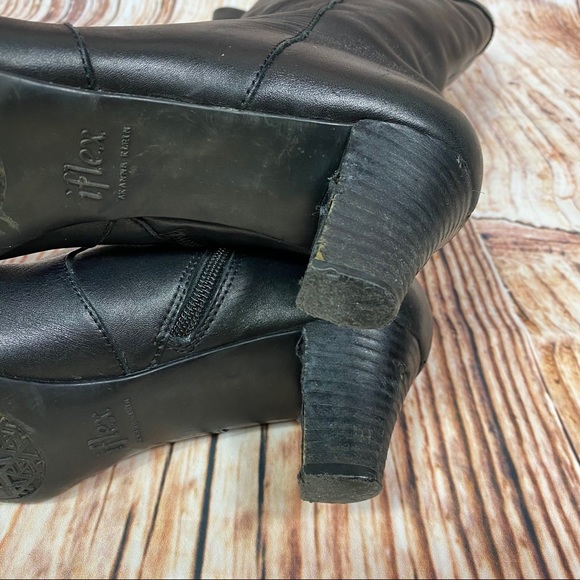 Anne Klein kitten heel black knee high boots - Picture 7 of 9